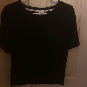 VS PINK black ribbed tee